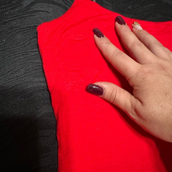 Red Strapless Ruched Mini Dress - Picture 6 of 6